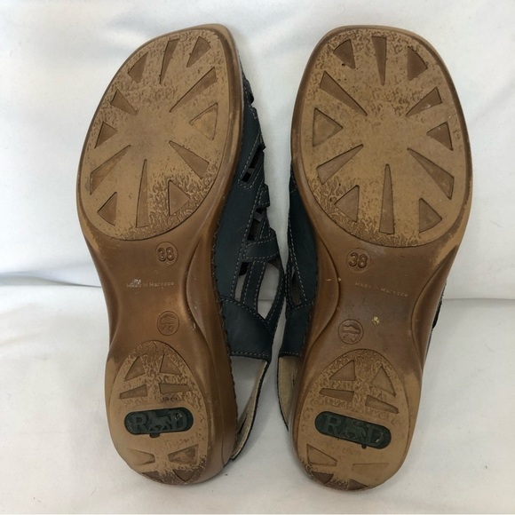Remonte Dorndorf Slip On Leather Navy Sandals Size 38 (7-7.5) - Picture 8 of 11